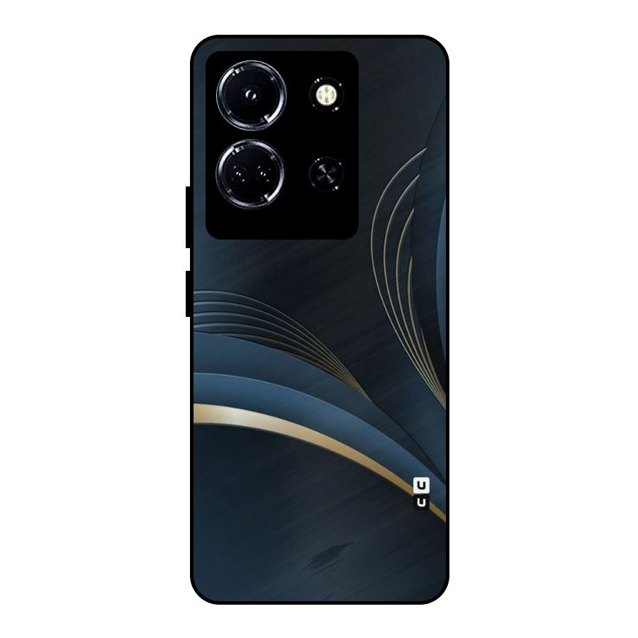 Gold Blue Beauty Metal Back Case for Infinix Note 30 5G