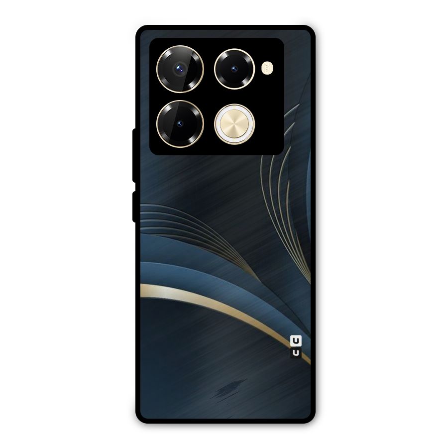 Gold Blue Beauty Metal Back Case for Infinix Note 40 Pro Plus