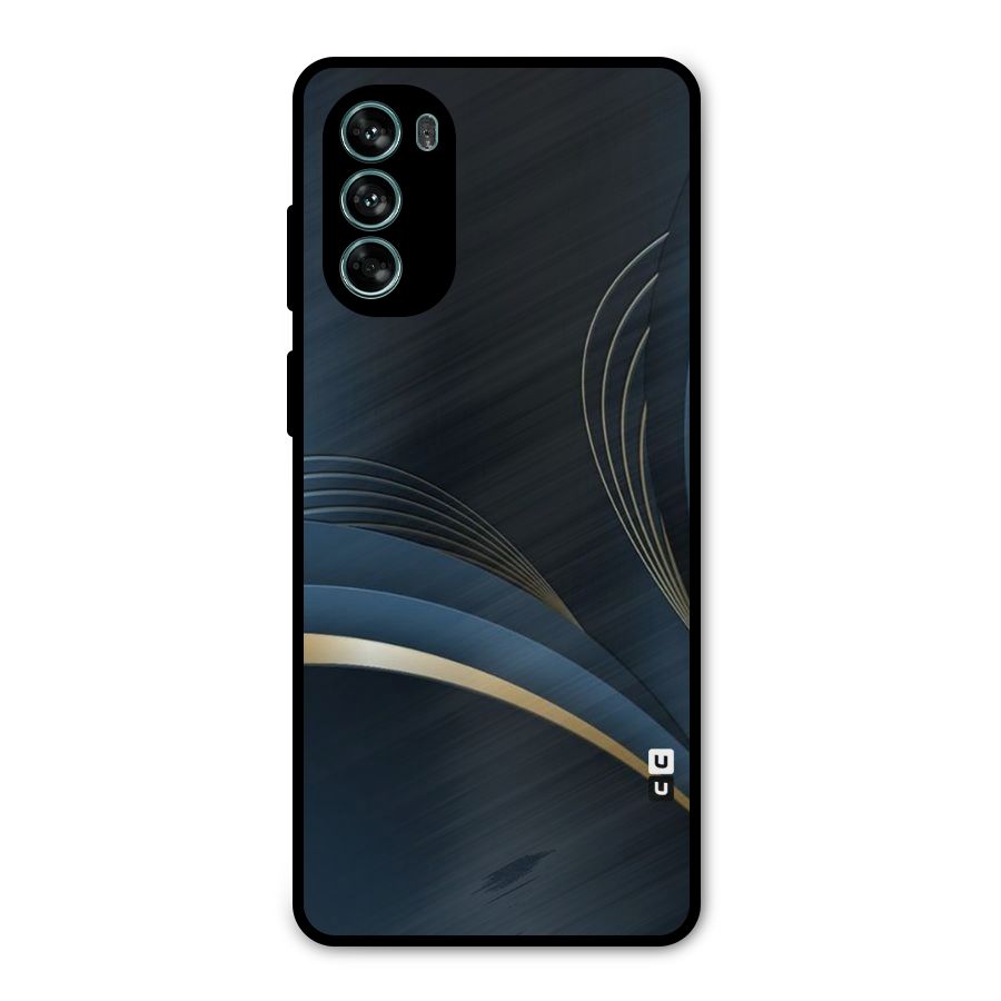 Gold Blue Beauty Metal Back Case for Moto G62