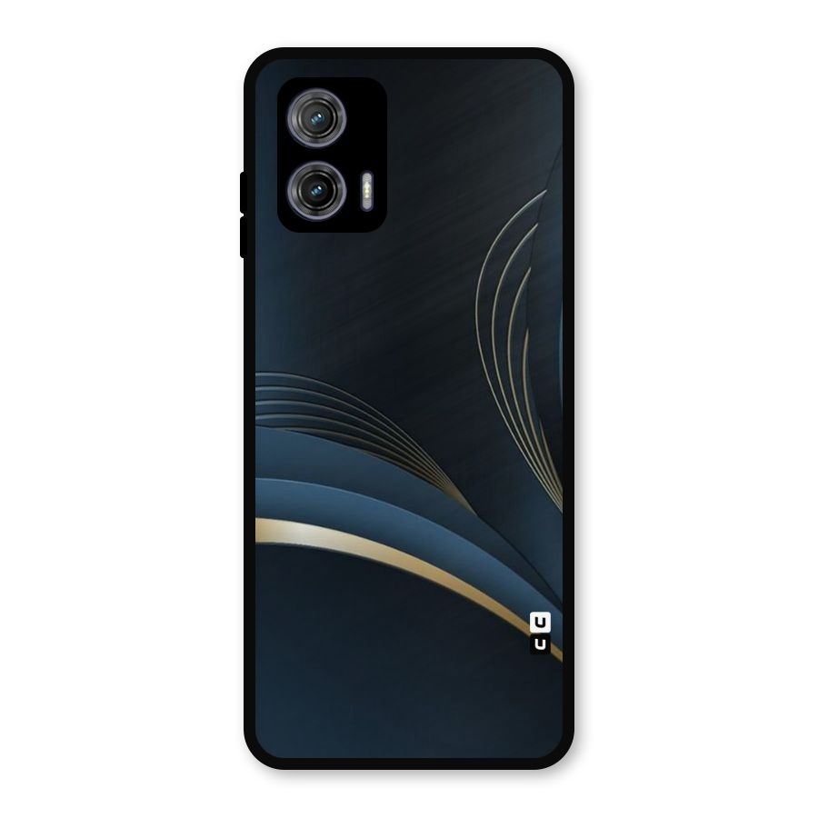 Gold Blue Beauty Metal Back Case for Moto G73