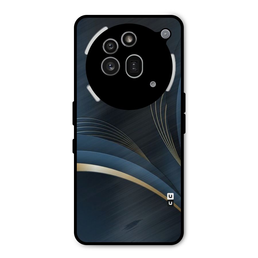Gold Blue Beauty Metal Back Case for Nothing Phone 3a Pro