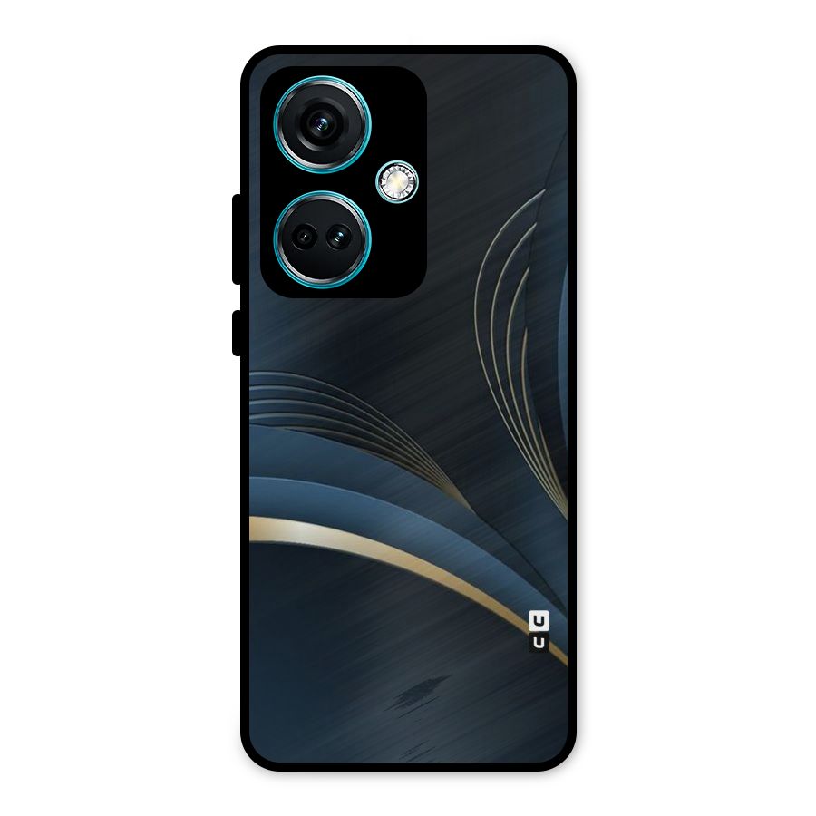 Gold Blue Beauty Metal Back Case for OnePlus Nord CE 3 5G