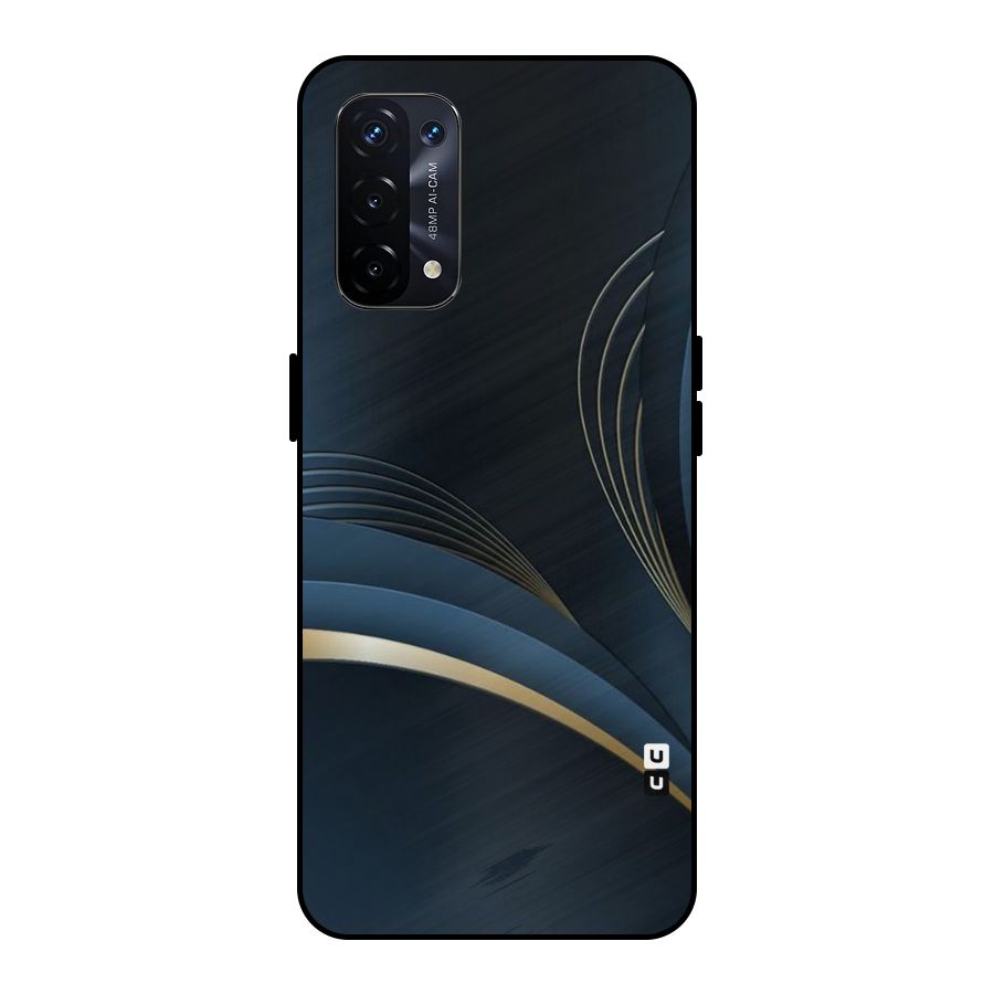 Gold Blue Beauty Metal Back Case for Oppo A74 5G