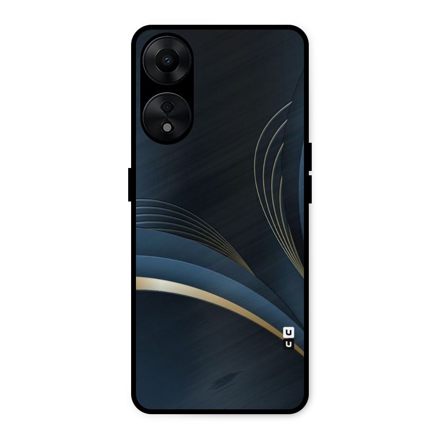 Gold Blue Beauty Metal Back Case for Oppo A78 5G