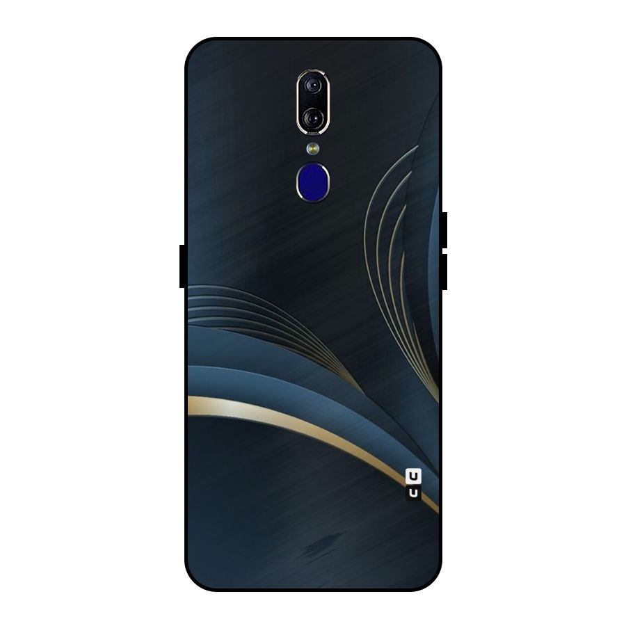 Gold Blue Beauty Metal Back Case for Oppo F11