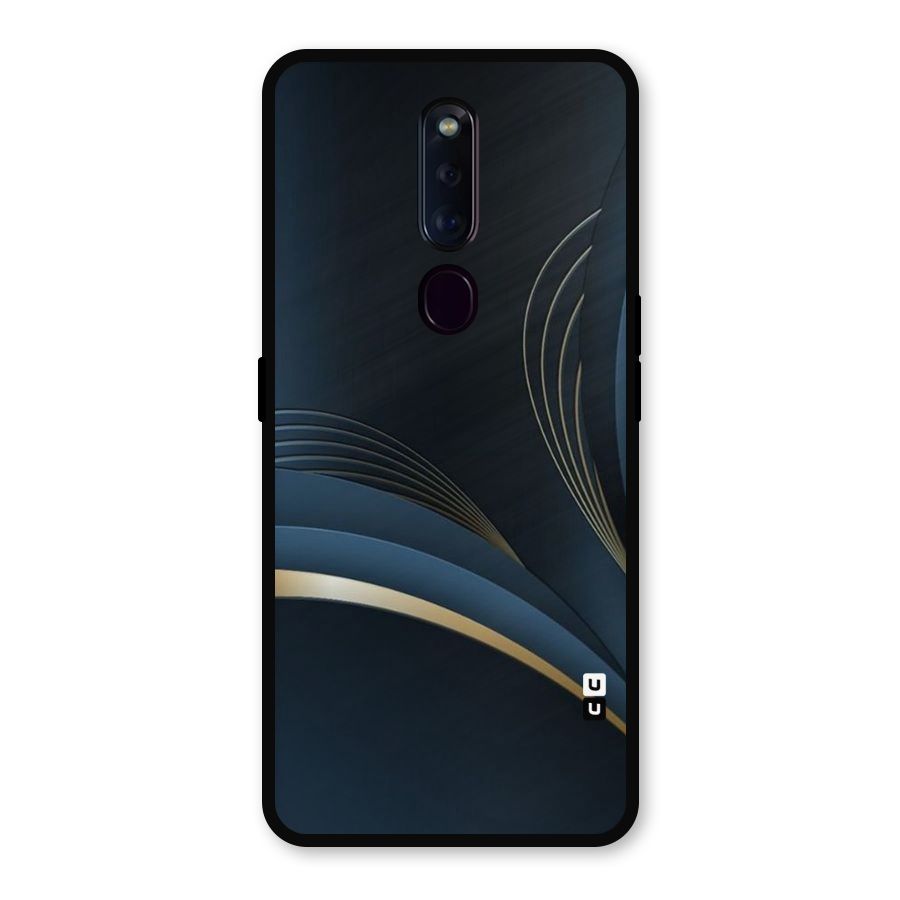 Gold Blue Beauty Metal Back Case for Oppo F11 Pro