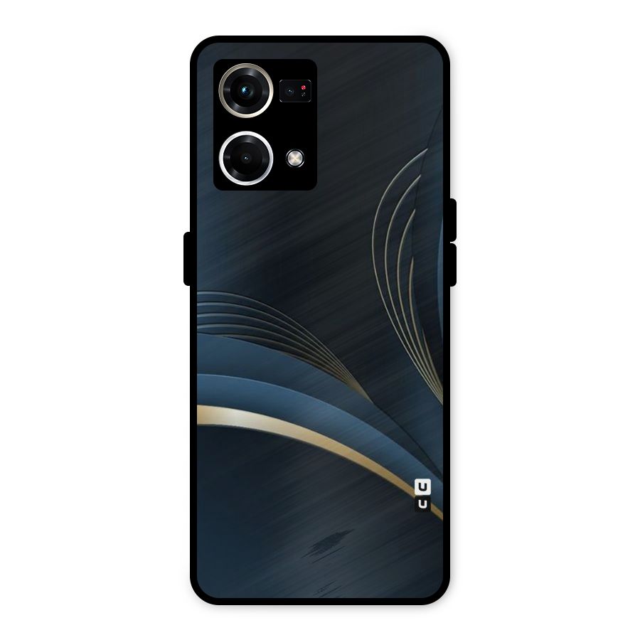Gold Blue Beauty Metal Back Case for Oppo F21 Pro 4G