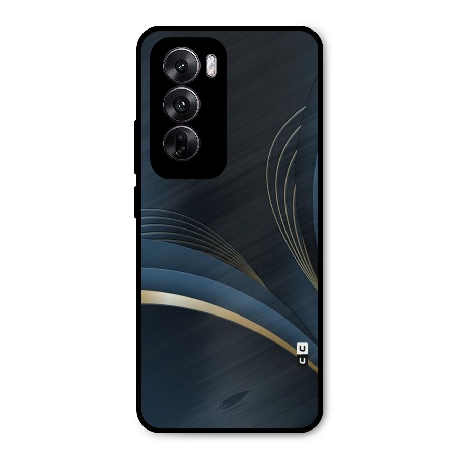 Gold Blue Beauty Metal Back Case for Oppo Reno12
