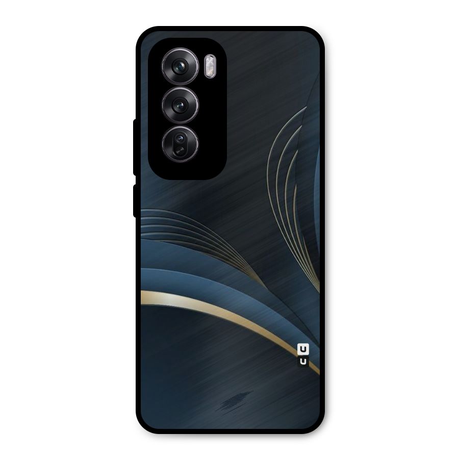 Gold Blue Beauty Metal Back Case for Oppo Reno12 Pro