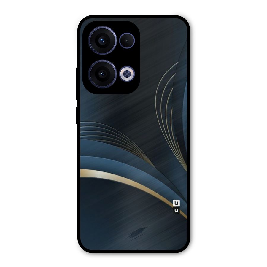 Gold Blue Beauty Metal Back Case for Oppo Reno13