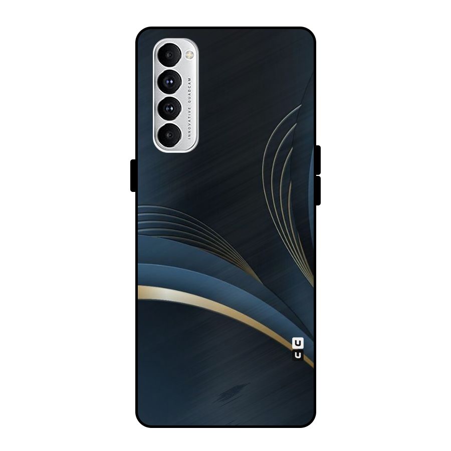 Gold Blue Beauty Metal Back Case for Oppo Reno4 Pro