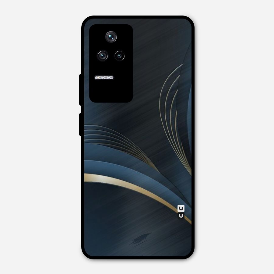 Gold Blue Beauty Metal Back Case for Poco F4 5G