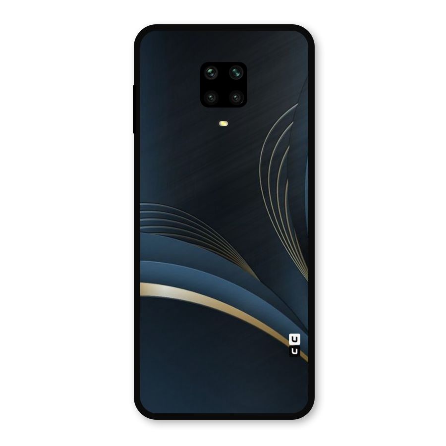 Gold Blue Beauty Metal Back Case for Poco M2