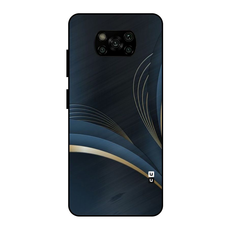 Gold Blue Beauty Metal Back Case for Poco X3