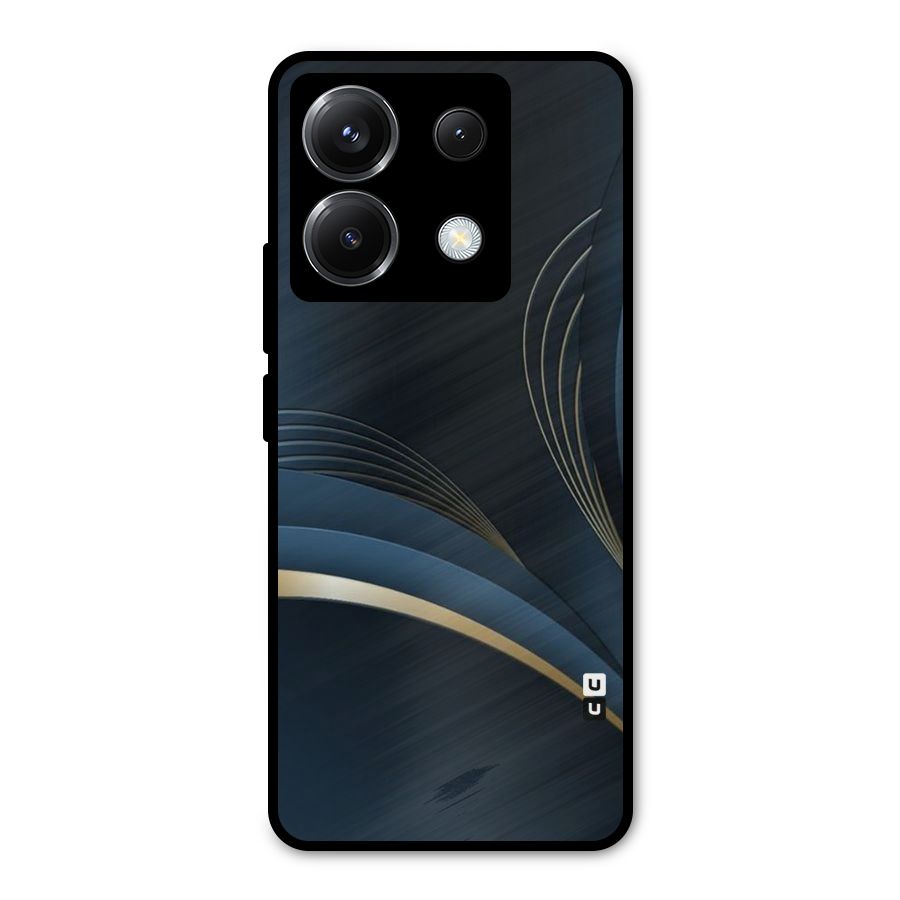Gold Blue Beauty Metal Back Case for Poco X6
