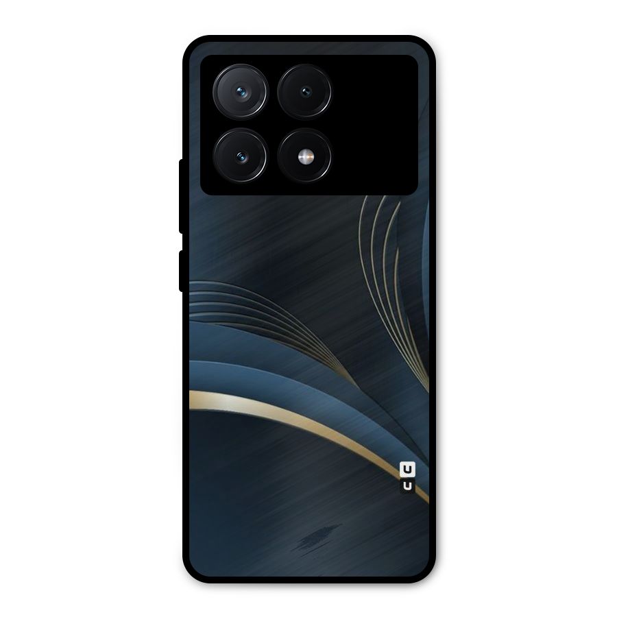 Gold Blue Beauty Metal Back Case for Poco X6 Pro