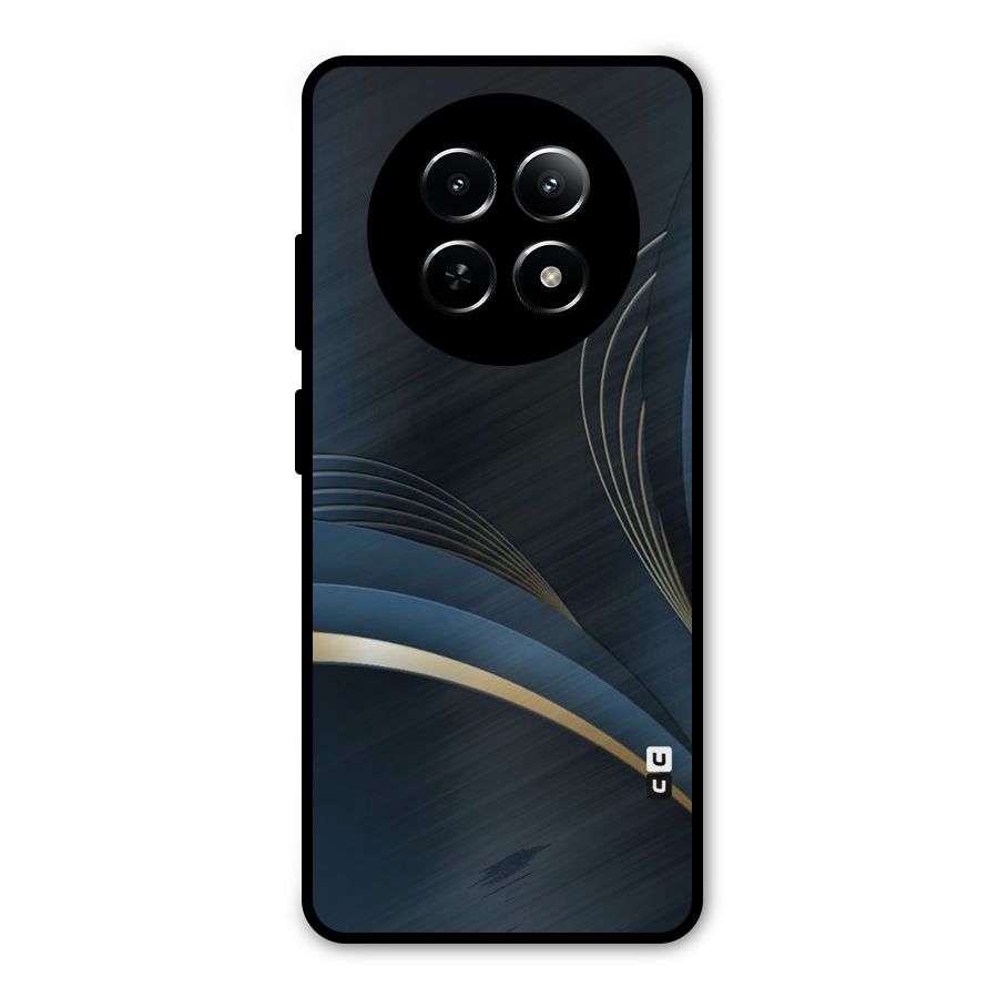 Gold Blue Beauty Metal Back Case for Realme 12 5G