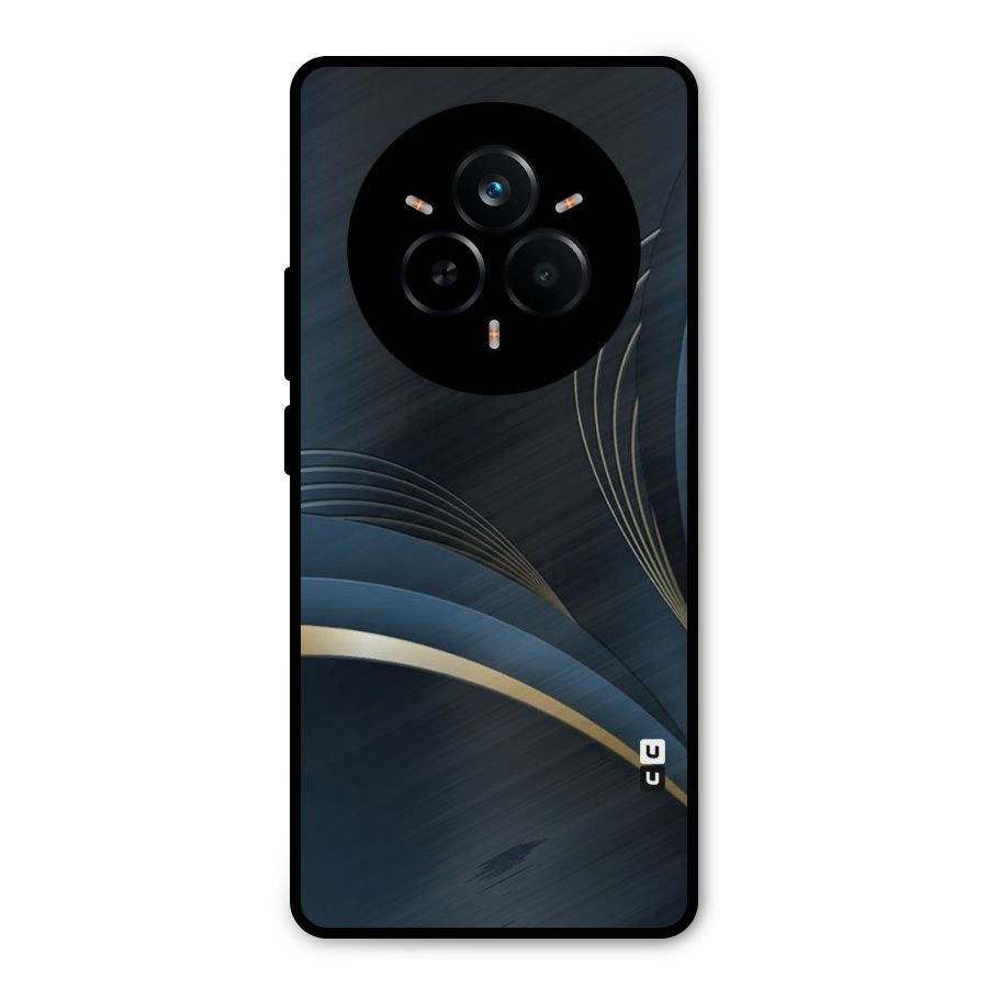 Gold Blue Beauty Metal Back Case for Realme 14 Pro