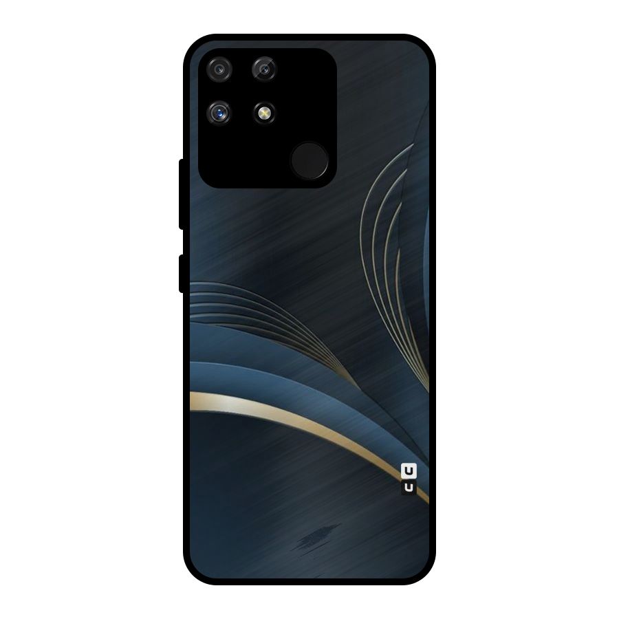 Gold Blue Beauty Metal Back Case for Realme Narzo 50A