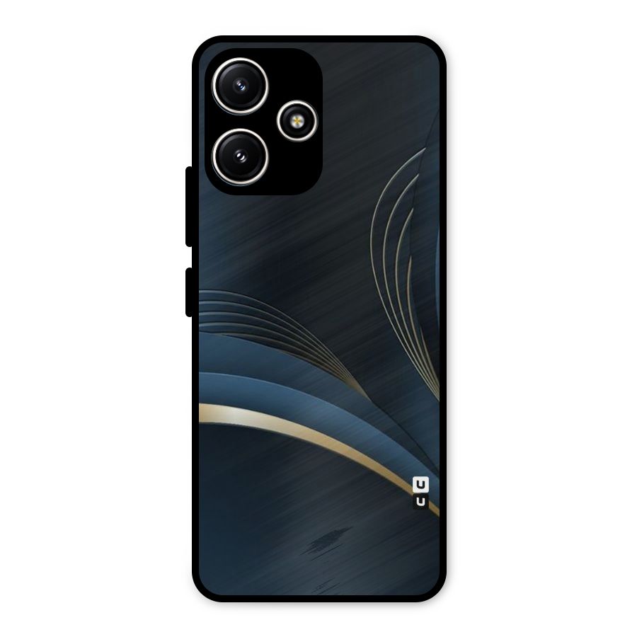 Gold Blue Beauty Metal Back Case for Redmi 12 5G