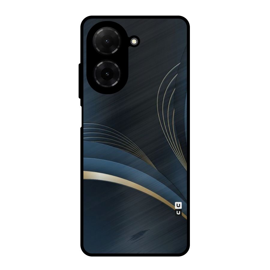 Gold Blue Beauty Metal Back Case for Redmi A5 4G