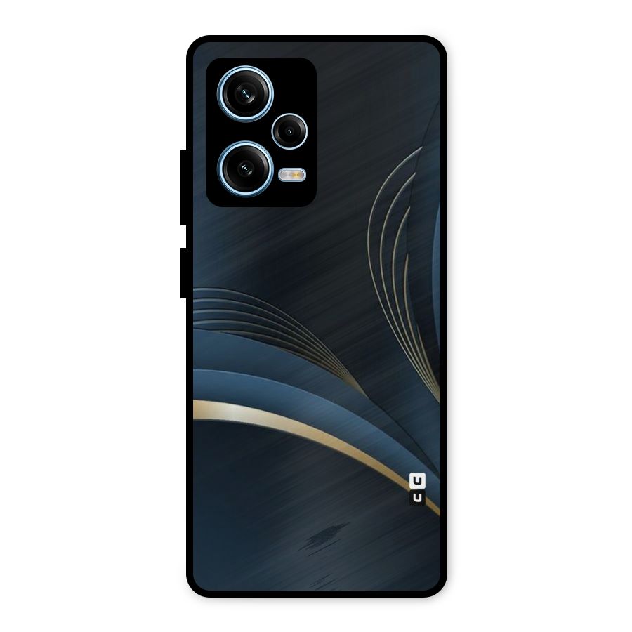 Gold Blue Beauty Metal Back Case for Redmi Note 12 Pro