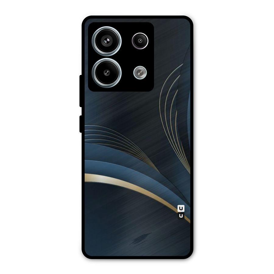 Gold Blue Beauty Metal Back Case for Redmi Note 13 Pro 5G