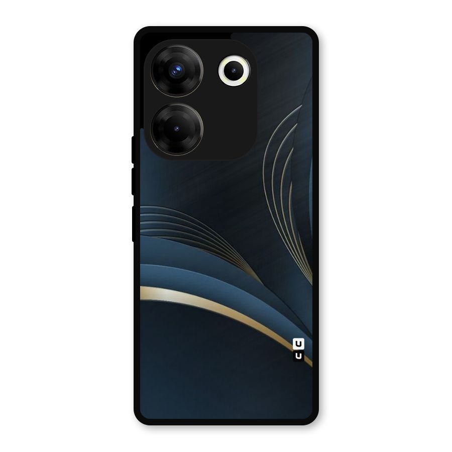 Gold Blue Beauty Metal Back Case for Tecno Camon 20 Pro