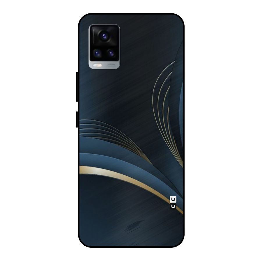 Gold Blue Beauty Metal Back Case for Vivo V20