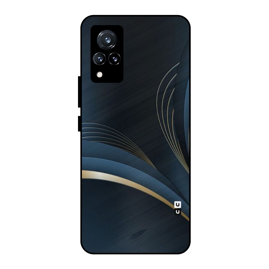 Gold Blue Beauty Metal Back Case for Vivo V21 5G