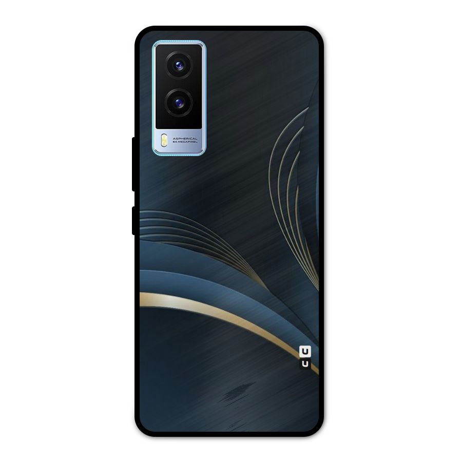 Gold Blue Beauty Metal Back Case for Vivo V21e 5G
