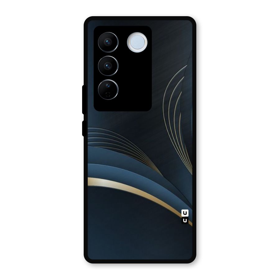 Gold Blue Beauty Metal Back Case for Vivo V27