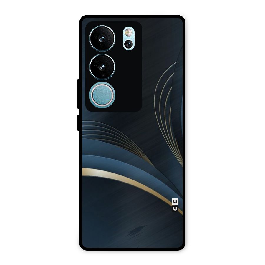 Gold Blue Beauty Metal Back Case for Vivo V29