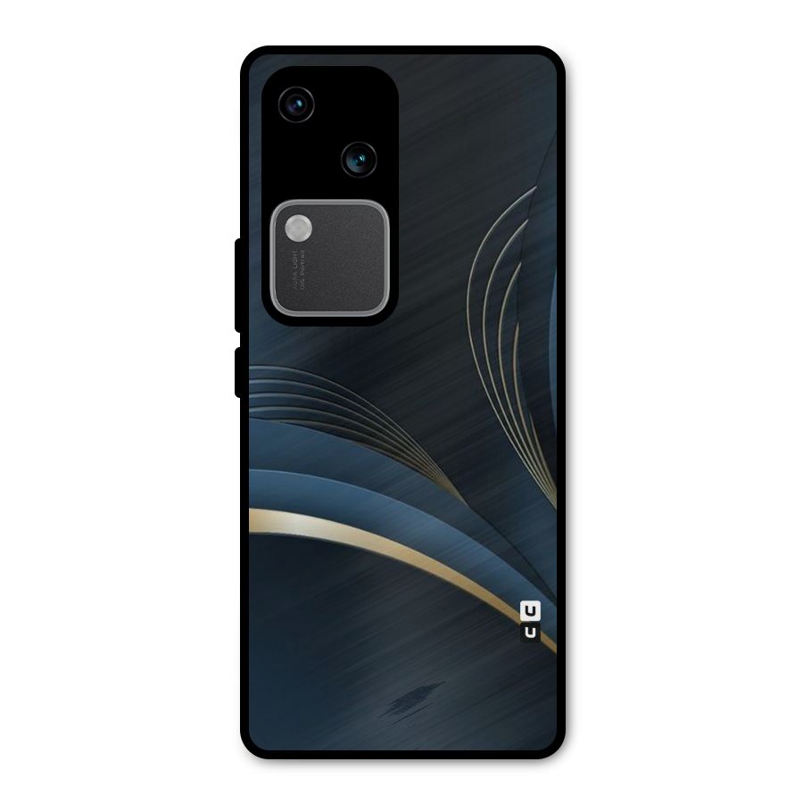Gold Blue Beauty Metal Back Case for Vivo V30