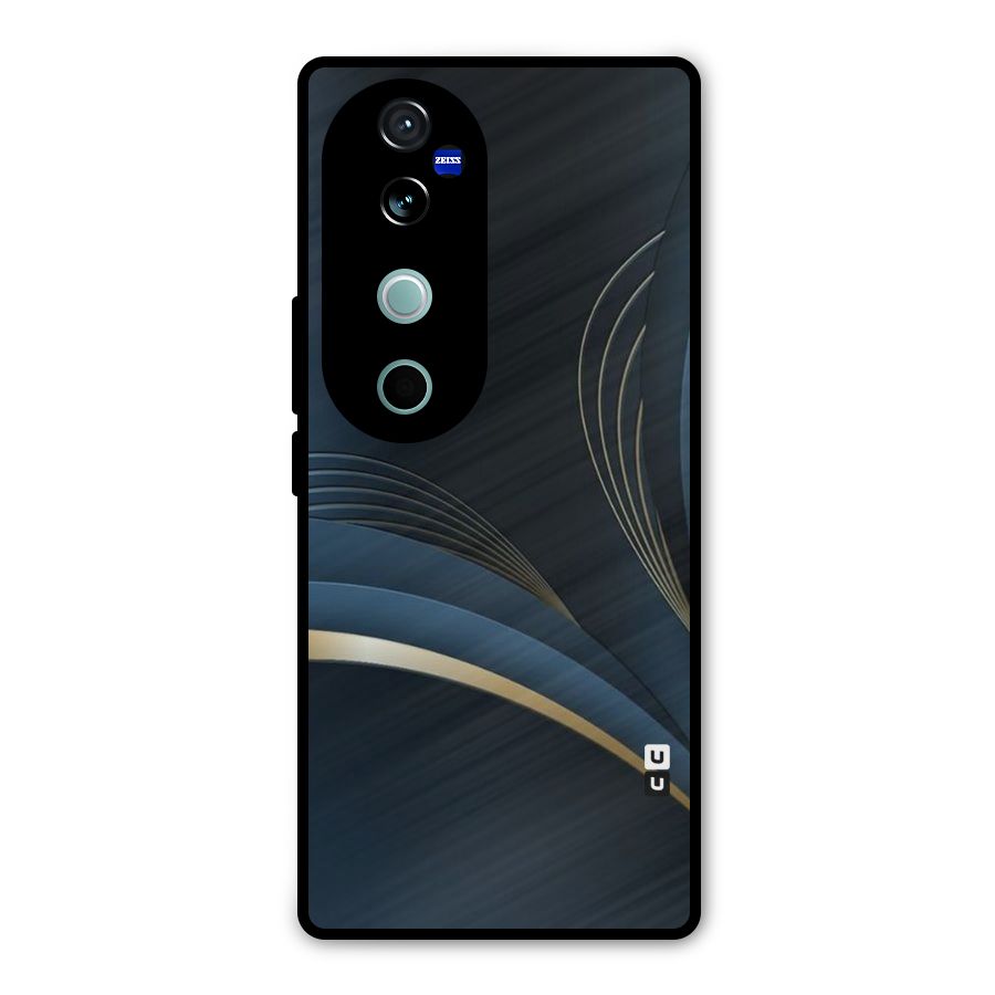 Gold Blue Beauty Metal Back Case for Vivo V40 Pro