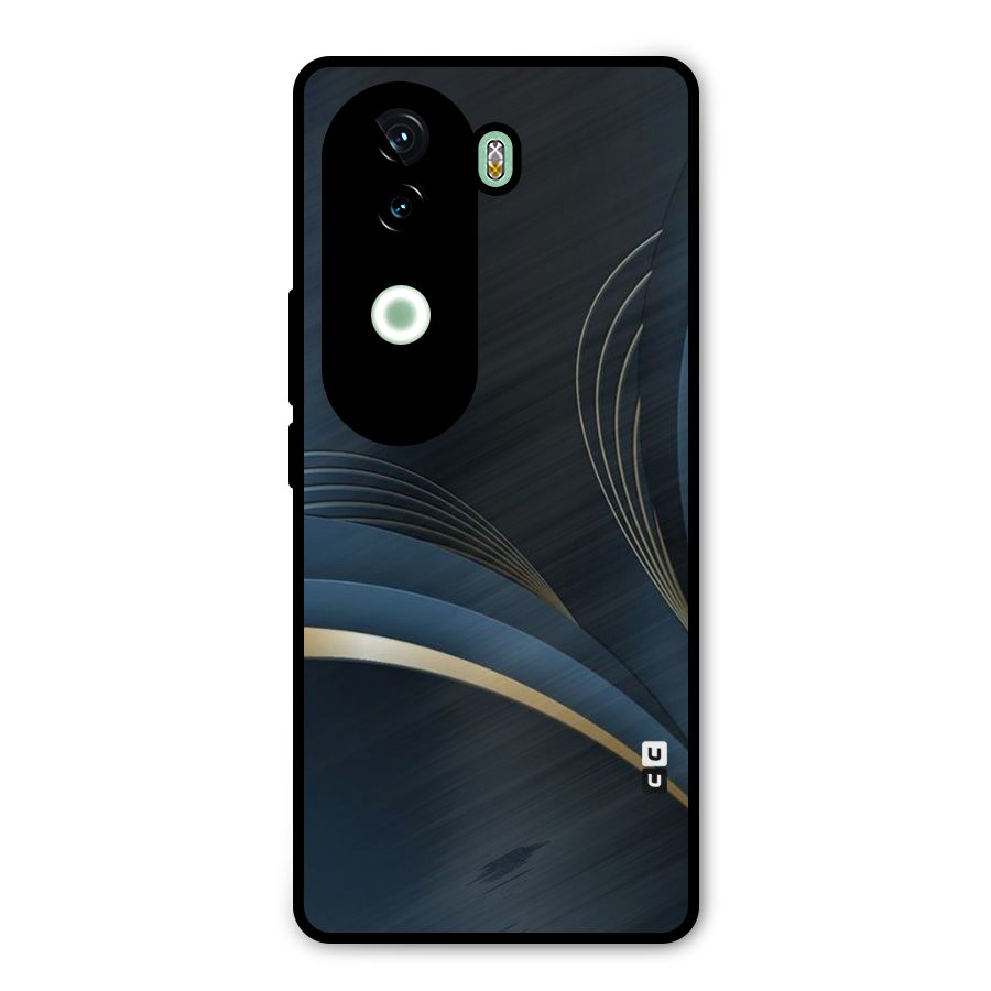 Gold Blue Beauty Metal Back Case for Vivo V40e