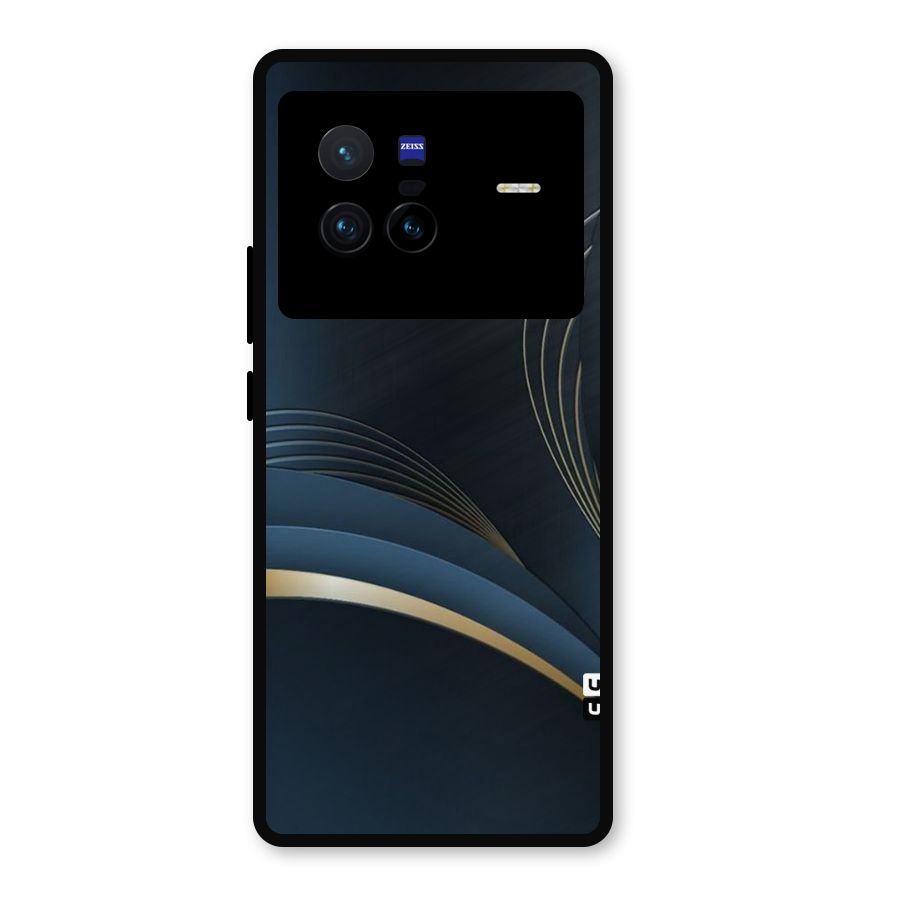 Gold Blue Beauty Metal Back Case for Vivo X80
