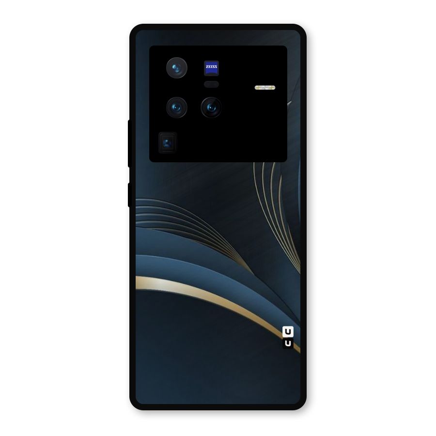 Gold Blue Beauty Metal Back Case for Vivo X80 Pro