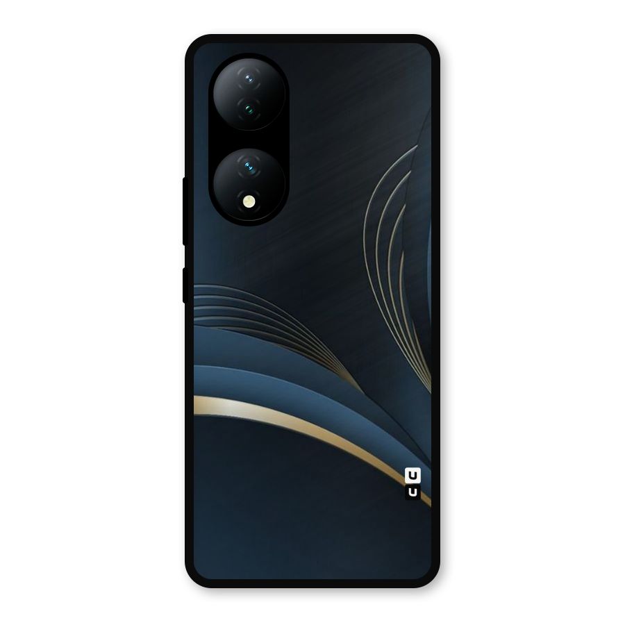 Gold Blue Beauty Metal Back Case for Vivo Y100a
