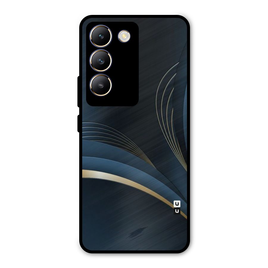 Gold Blue Beauty Metal Back Case for Vivo Y200e