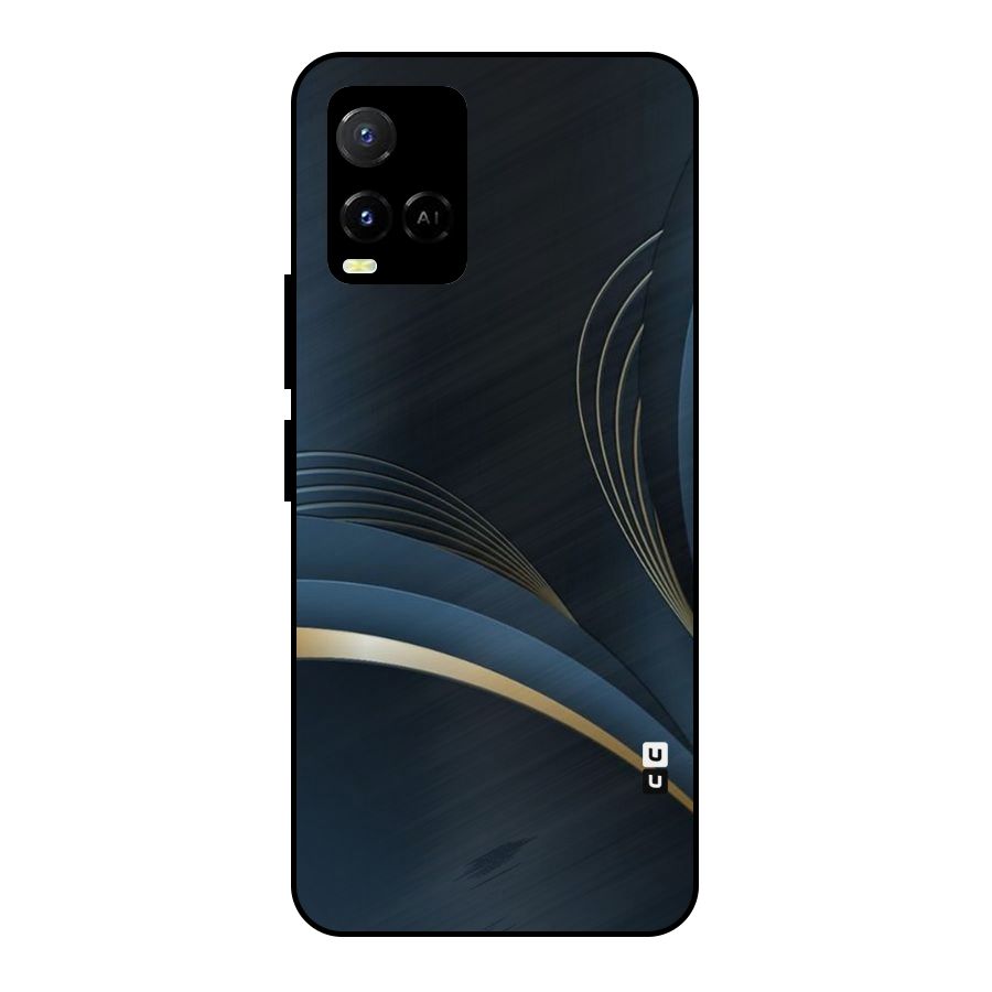 Gold Blue Beauty Metal Back Case for Vivo Y21T