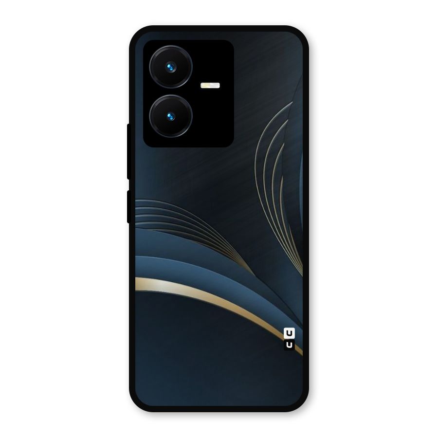 Gold Blue Beauty Metal Back Case for Vivo Y22