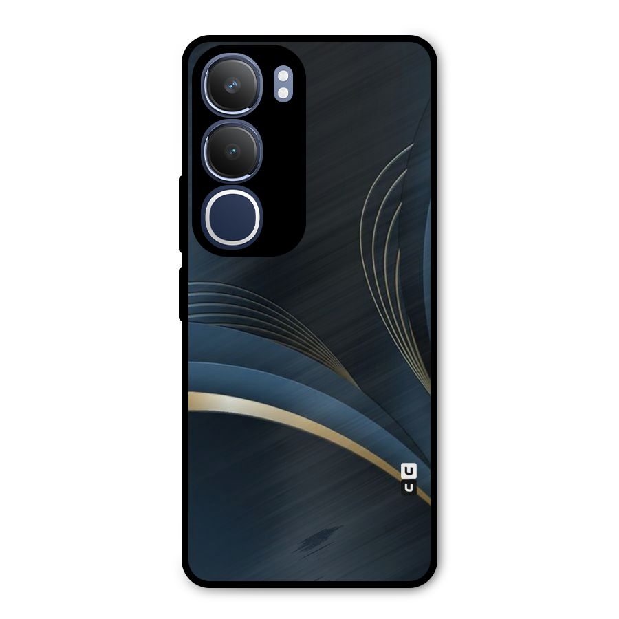 Gold Blue Beauty Metal Back Case for Vivo Y29