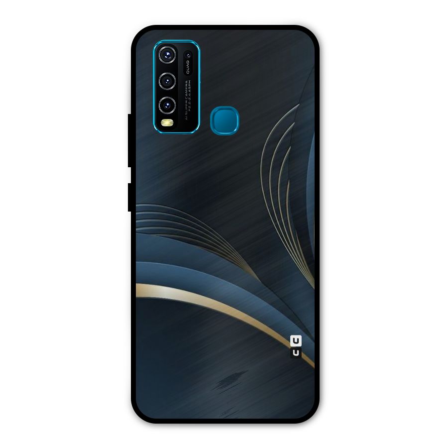 Gold Blue Beauty Metal Back Case for Vivo Y30