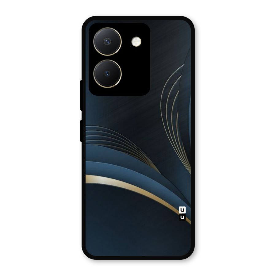 Gold Blue Beauty Metal Back Case for Vivo Y36