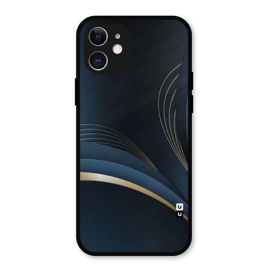 Gold Blue Beauty Metal Back Case for iPhone 12