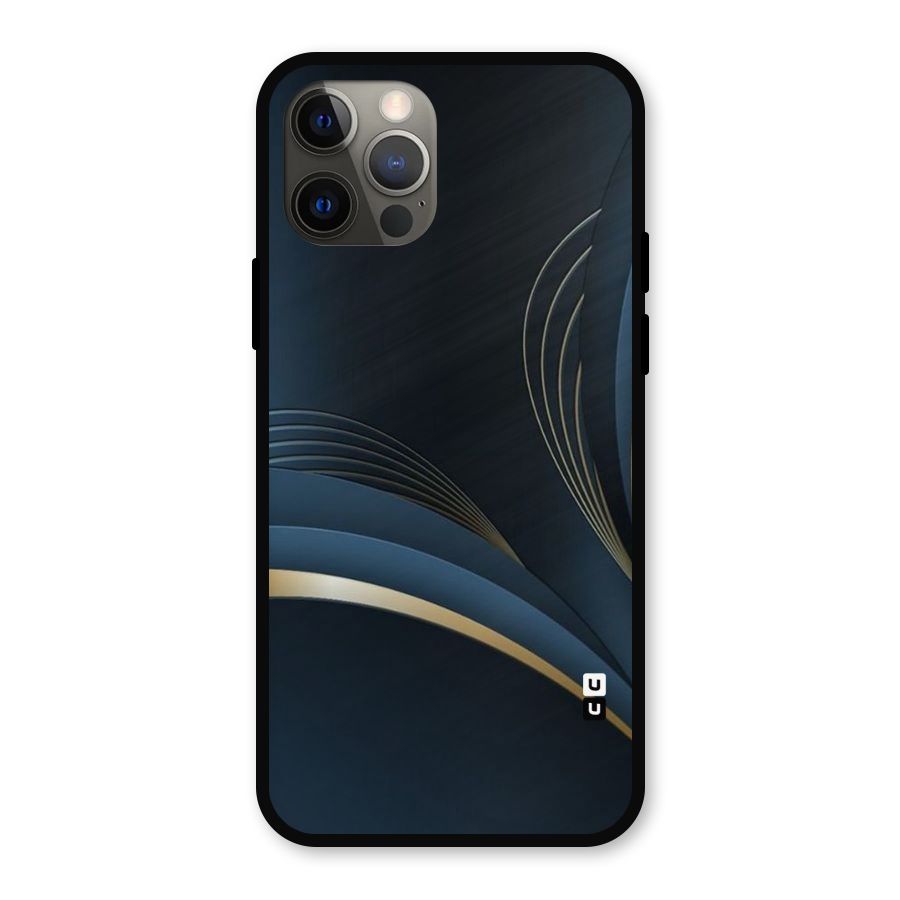 Gold Blue Beauty Metal Back Case for iPhone 12 Pro