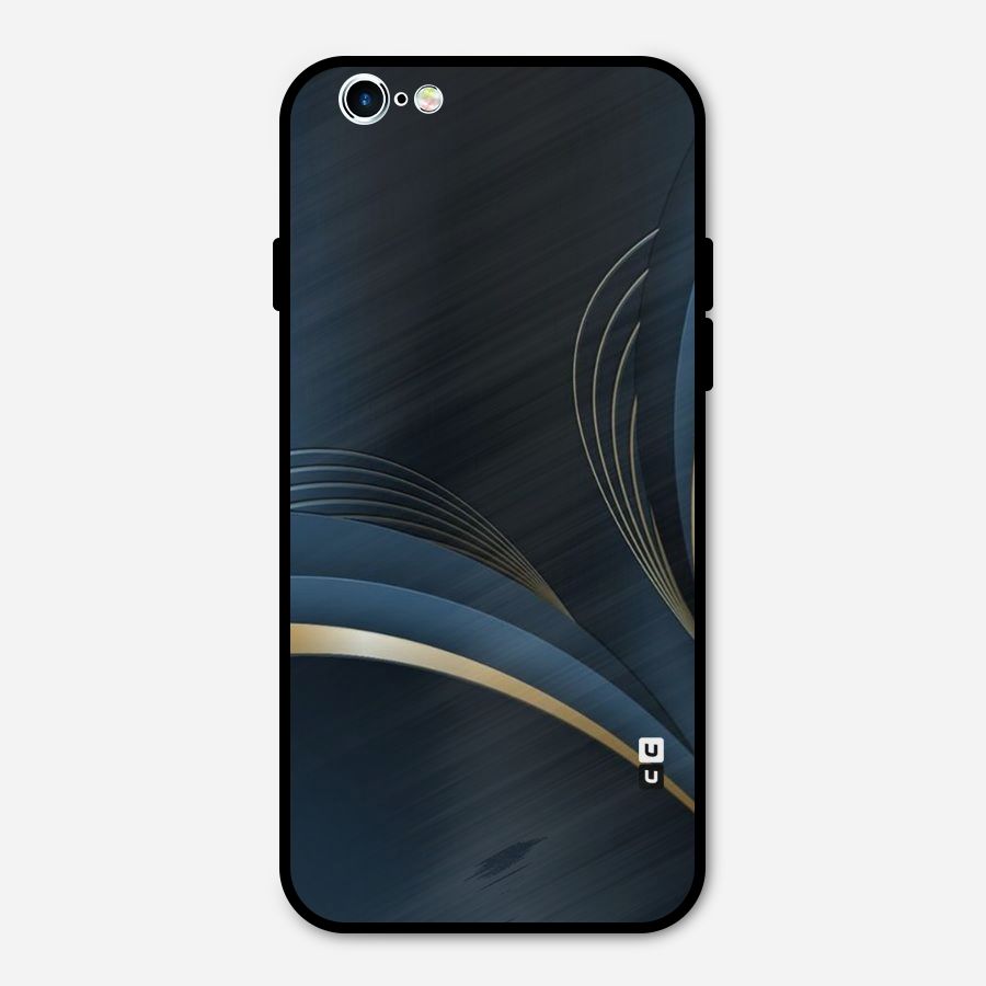 Gold Blue Beauty Metal Back Case for iPhone 6 6s