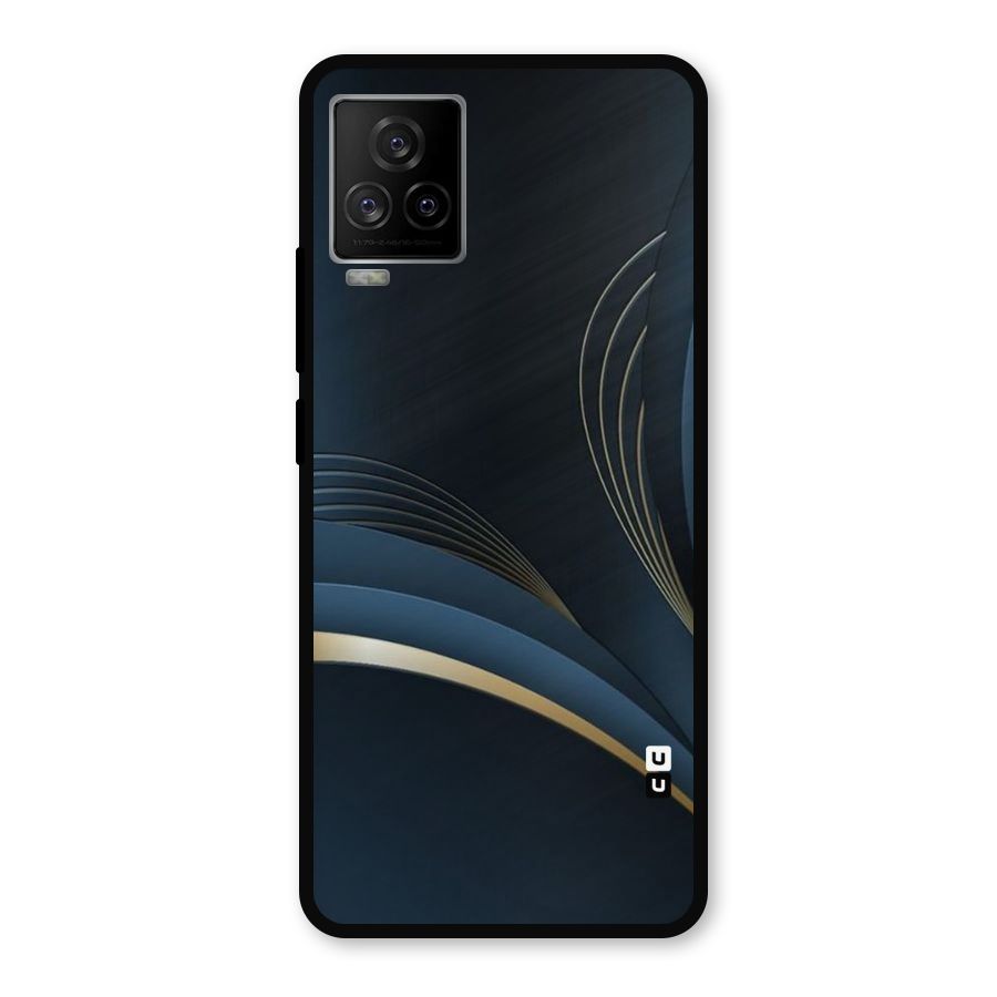 Gold Blue Beauty Metal Back Case for iQOO 7 Legend 5G