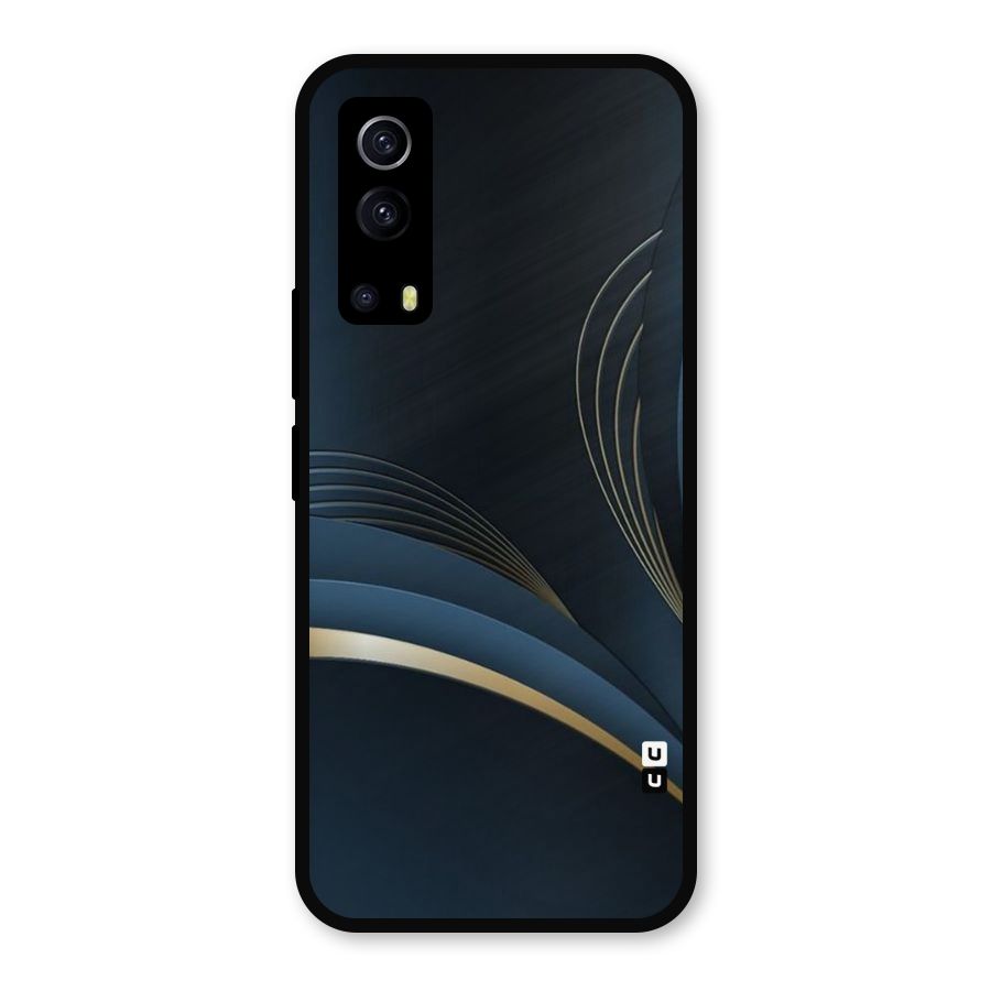 Gold Blue Beauty Metal Back Case for iQOO Z3